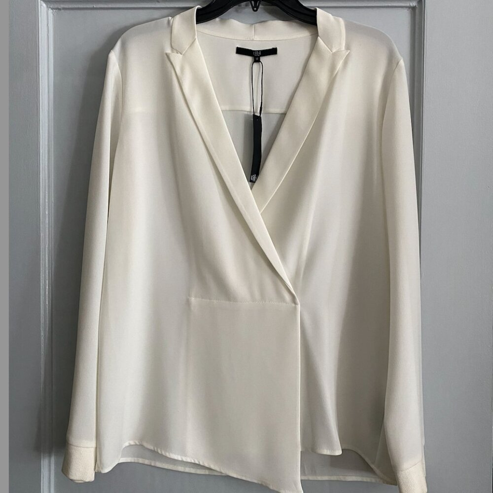 NWT Tibi Crossover Ivory Crepe Top
